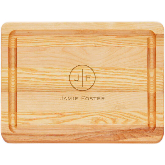 Circle Initials Small 10-inch Master Wood Bar Board